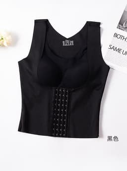 image-Women's Seamless Shaping Bra Vest with Abdomen Support