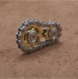 image-Metal Chain Gear Fidget Spinner Toy Sprocket Flywheel EDC