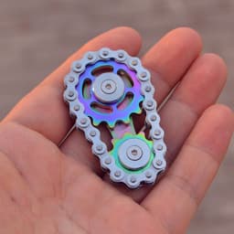 image-Metal Chain Gear Fidget Spinner Toy Sprocket Flywheel EDC