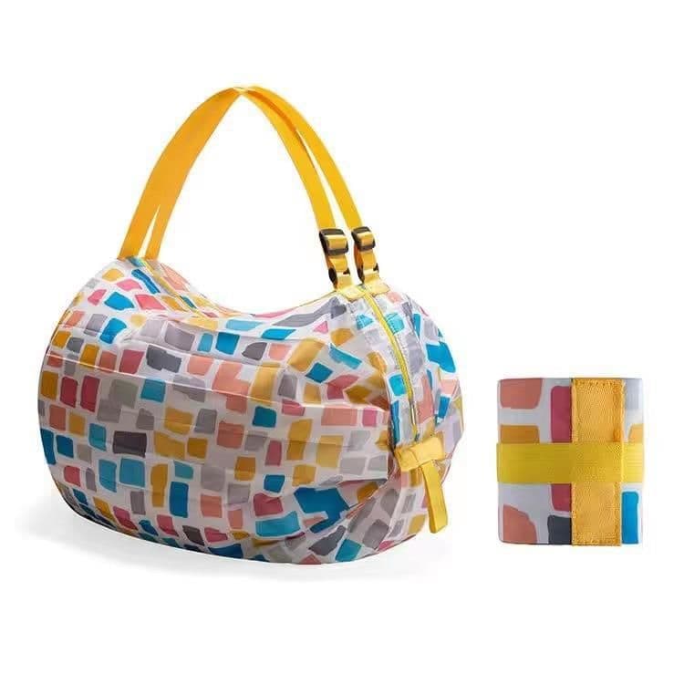 image-Foldable Polyester Shopping Bag Large Capacity Portable Tote Bag