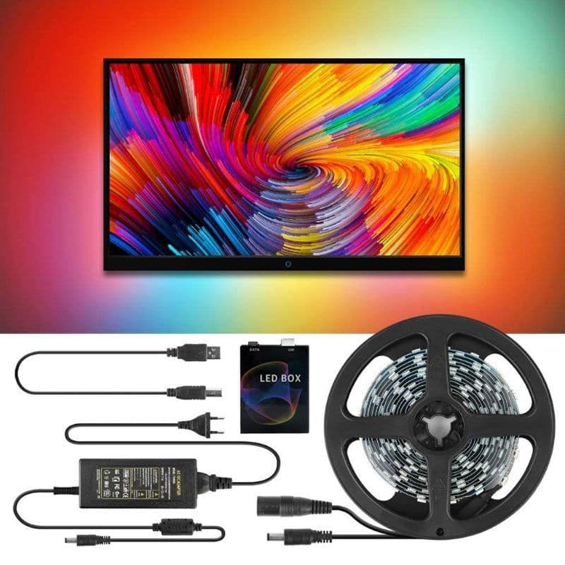 image-5050 RGB LED Light Strip USB 5V TV Background Lighting 1-5M Remote