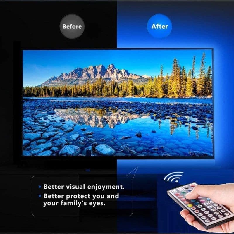 image-5050 RGB LED Light Strip USB 5V TV Background Lighting 1-5M Remote