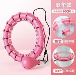 image-Smart Hula Hoop Detachable Weighted 24 Pink 800g