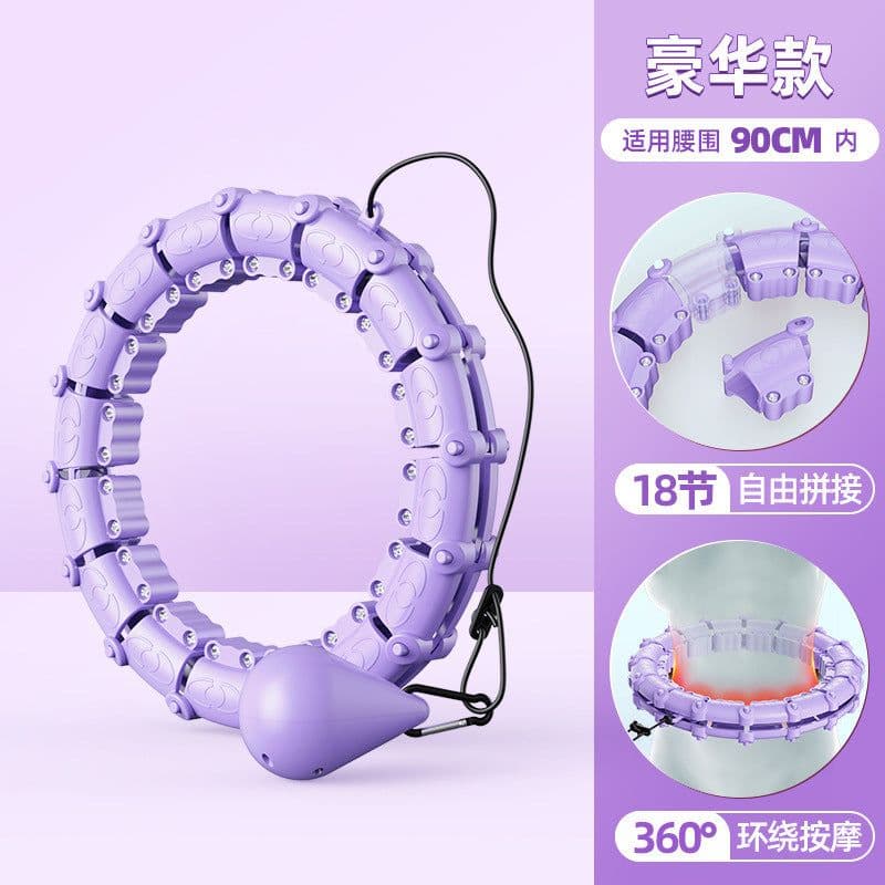 image-Smart Hula Hoop Detachable Weighted 24 Pink 800g