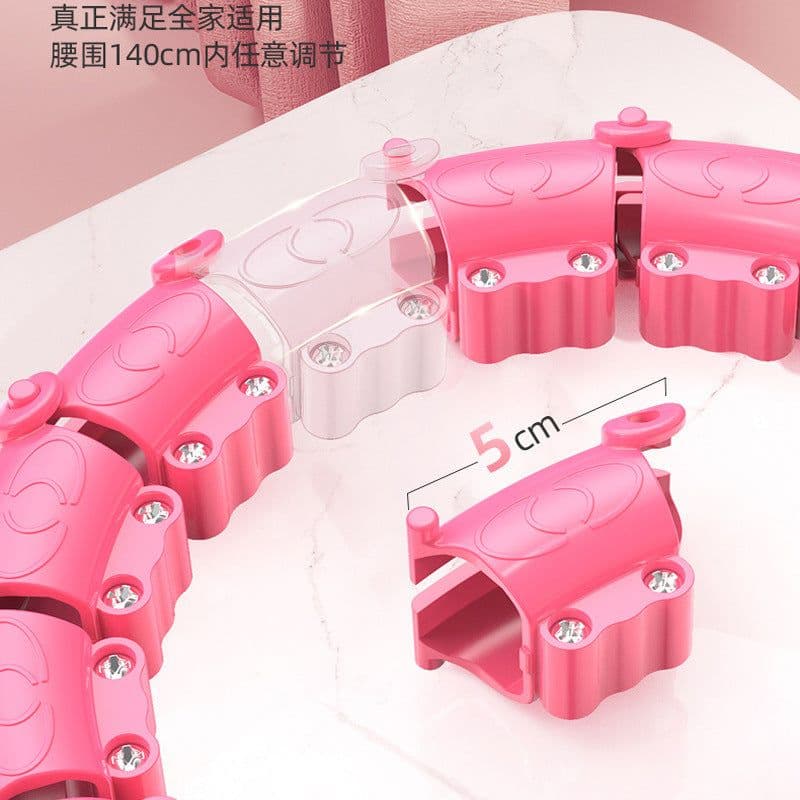 image-Smart Hula Hoop Detachable Weighted 24 Pink 800g