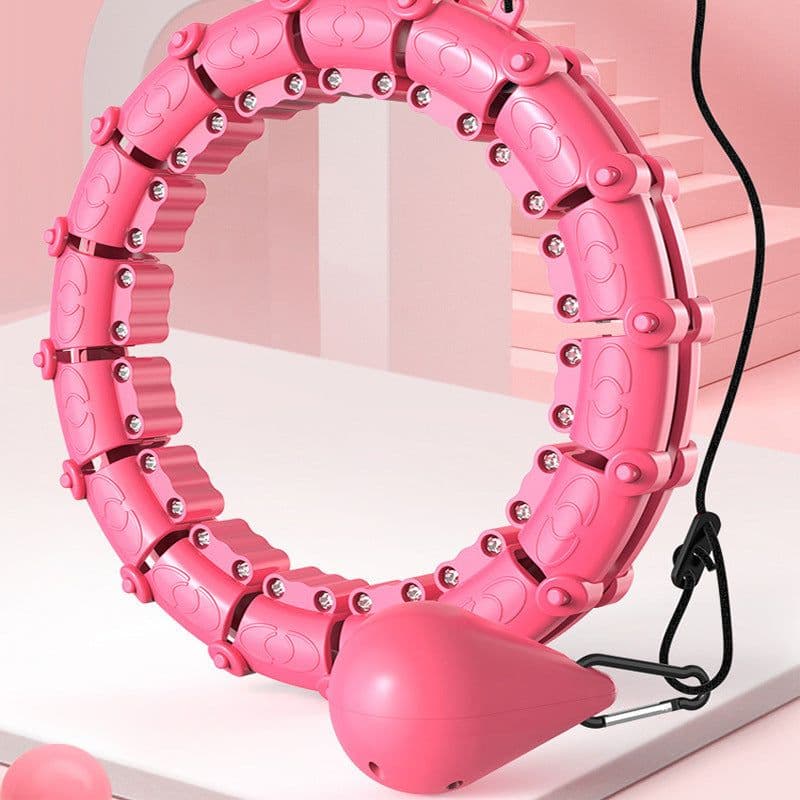 image-Smart Hula Hoop Detachable Weighted 24 Pink 800g