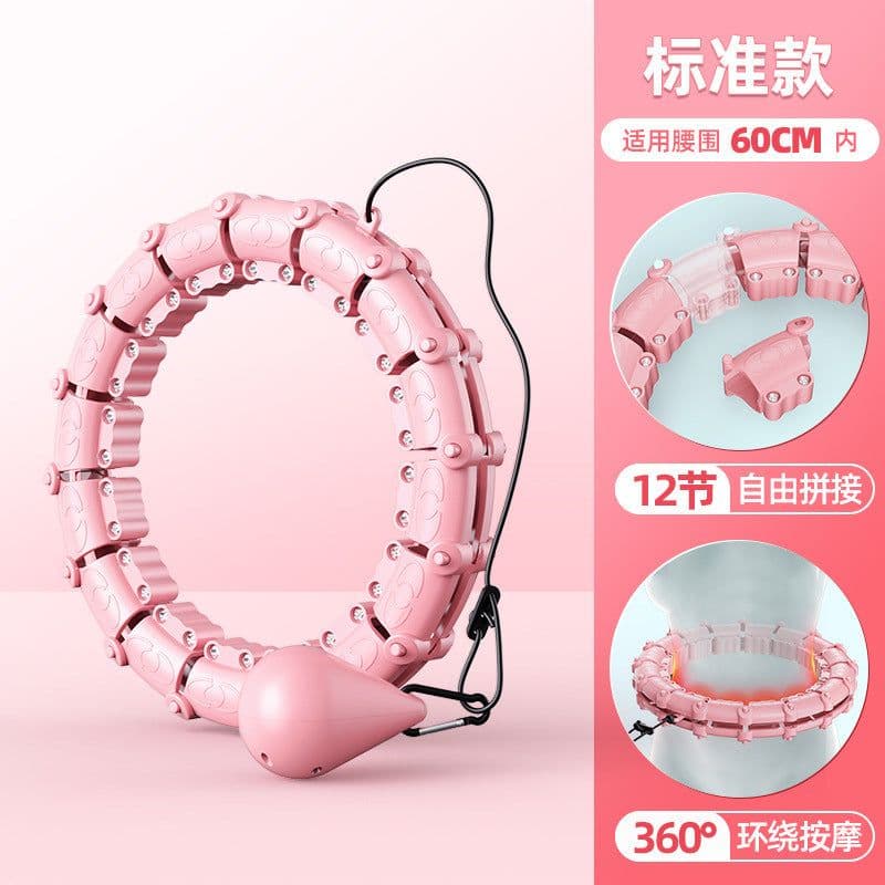 image-Smart Hula Hoop Detachable Weighted 24 Pink 800g