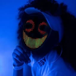 image-Luminous Mini Face Mask for Holiday Party - Cool Glowing ABS Mask