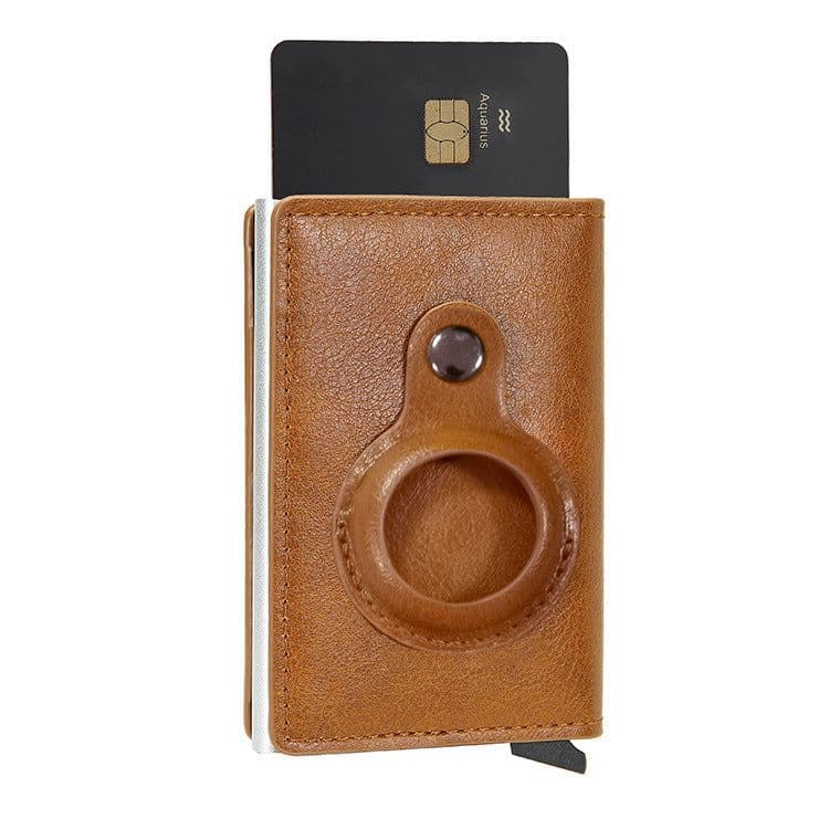 image-RFID Blocking Bifold Wallet with AirTag Holder Carbon Fiber PU Leather