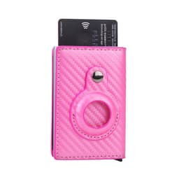 image-RFID Blocking Bifold Wallet with AirTag Holder Carbon Fiber PU Leather