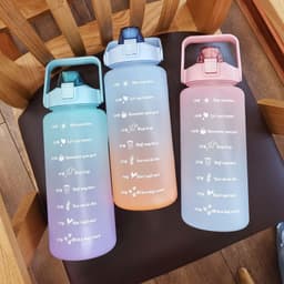 image-2L Gradient Frosted Water Bottle with Straw and Scale Sports Cup