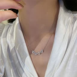image-Minsheng Four-Leaf Clover Heart Necklace Gold Clavicle Chain