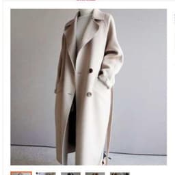 image-Women's Double-Sided Wool Blend Coat Mid-Length Beige Caramel