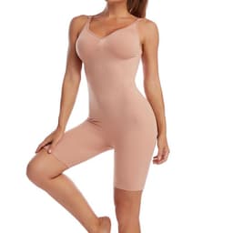 image-Shapewear Bodysuit Backless 3/4 Cup Brown XXXL Nylon Shaping