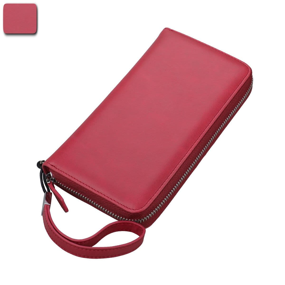 image-Men's Leather Long Wallet Multi-Card Zipper Clutch Large Capacity