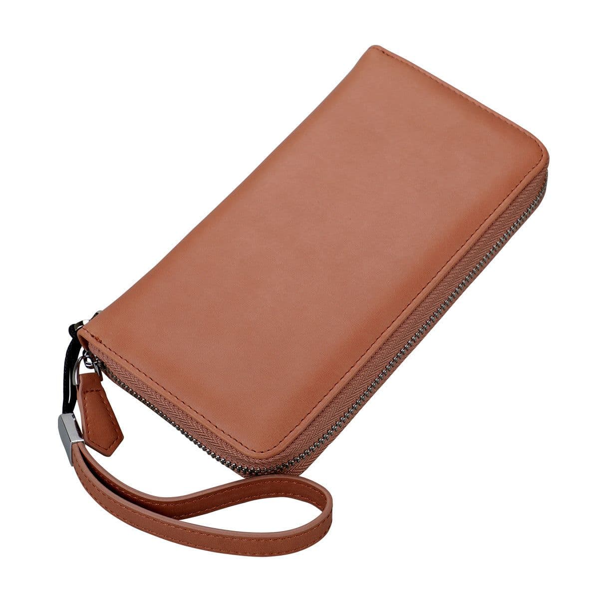 image-Men's Leather Long Wallet Multi-Card Zipper Clutch Large Capacity