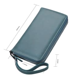 image-Men's Leather Long Wallet Multi-Card Zipper Clutch Large Capacity