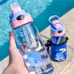 image-mipen Kids Plastic Water Bottle with Straw 501-600ml Cartoon