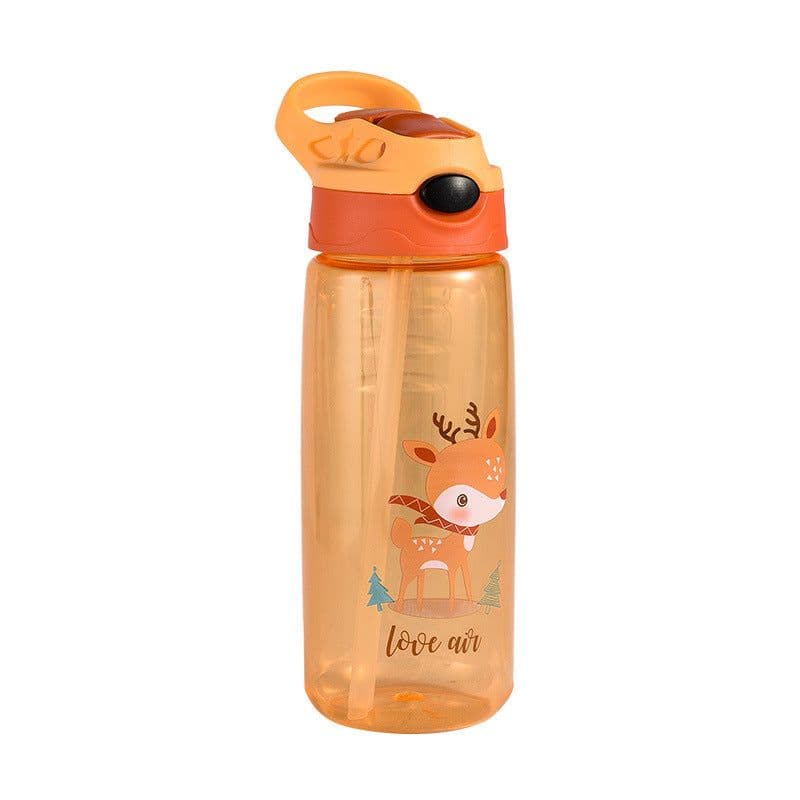 image-mipen Kids Plastic Water Bottle with Straw 501-600ml Cartoon