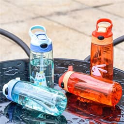 image-mipen Kids Plastic Water Bottle with Straw 501-600ml Cartoon