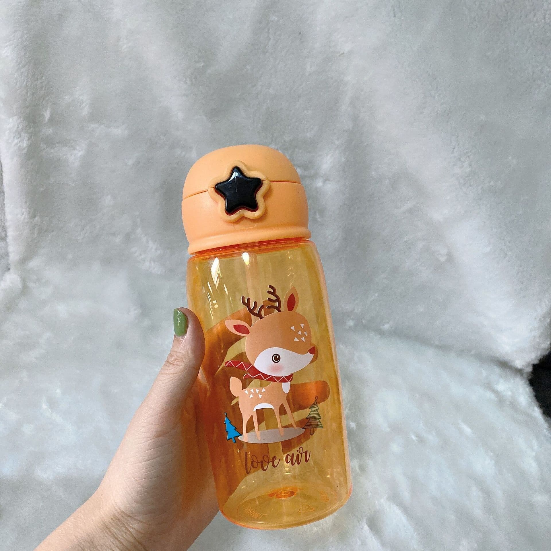 image-mipen Kids Plastic Water Bottle with Straw 501-600ml Cartoon