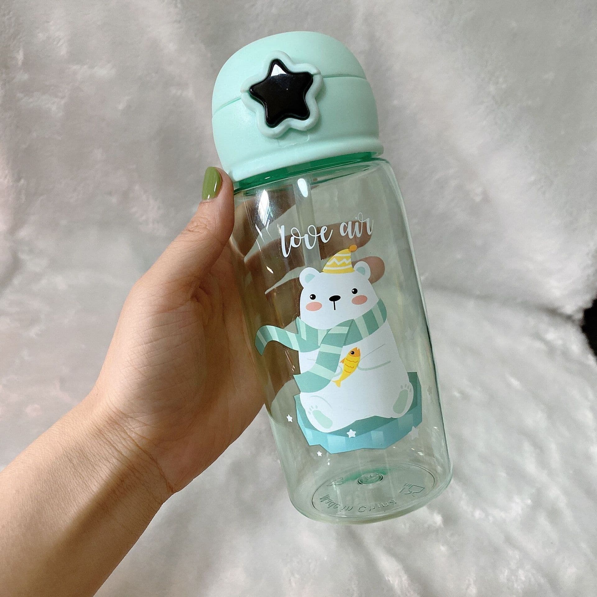 image-mipen Kids Plastic Water Bottle with Straw 501-600ml Cartoon