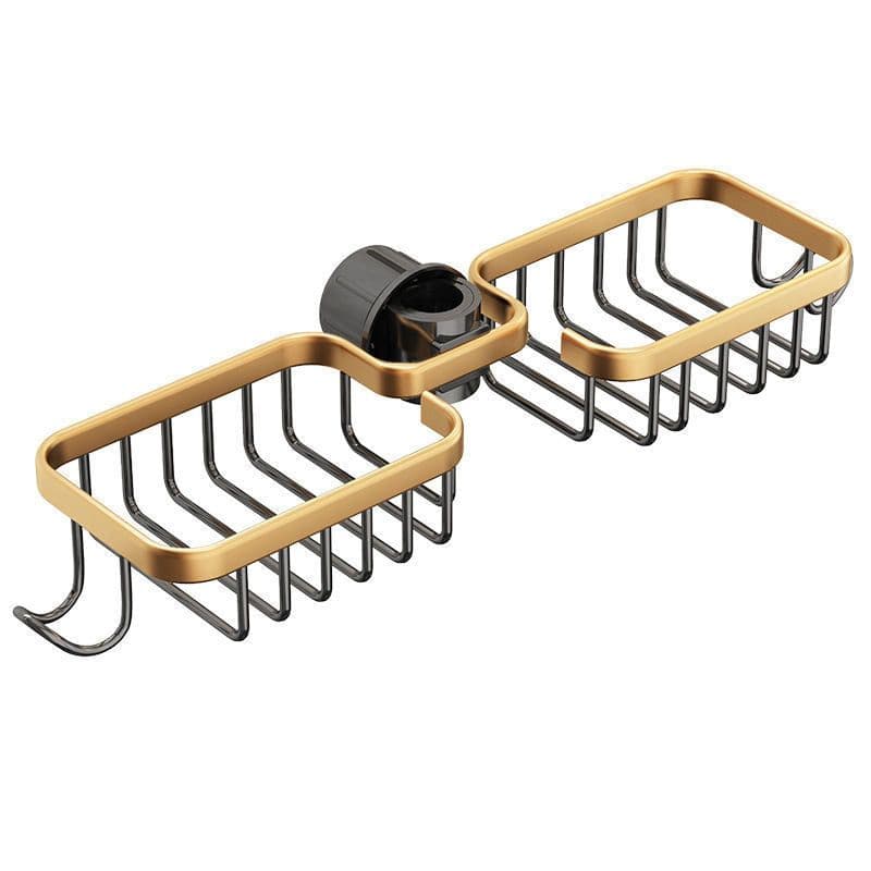 image-Kitchen Sink Organizer Rack Space Aluminum Drain Storage Holder