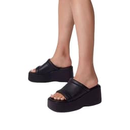 image-Women's Wedge Sandals Open Toe Slip-On Platform Casual Shoes