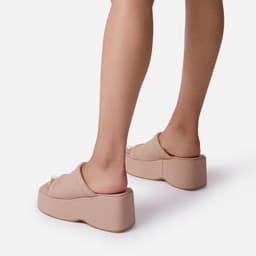 image-Women's Wedge Sandals Open Toe Slip-On Platform Casual Shoes