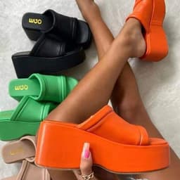 image-Women's Wedge Sandals Open Toe Slip-On Platform Casual Shoes