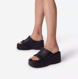 image-Women's Wedge Sandals Open Toe Slip-On Platform Casual Shoes