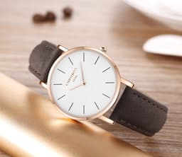 image-CHRONOS 36mm Women's Quartz Watch Round Dial PU Strap