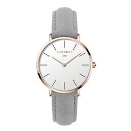 image-CHRONOS 36mm Women's Quartz Watch Round Dial PU Strap