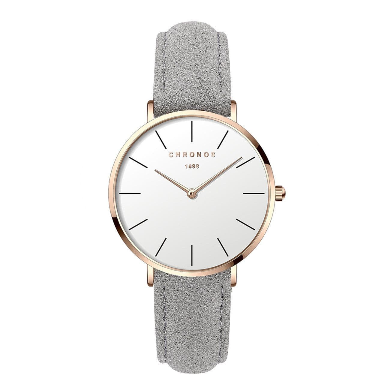 image-CHRONOS 36mm Women's Quartz Watch Round Dial PU Strap