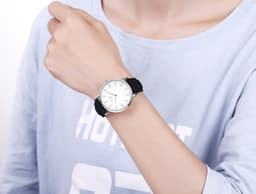 image-CHRONOS 36mm Women's Quartz Watch Round Dial PU Strap