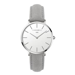 image-CHRONOS 36mm Women's Quartz Watch Round Dial PU Strap
