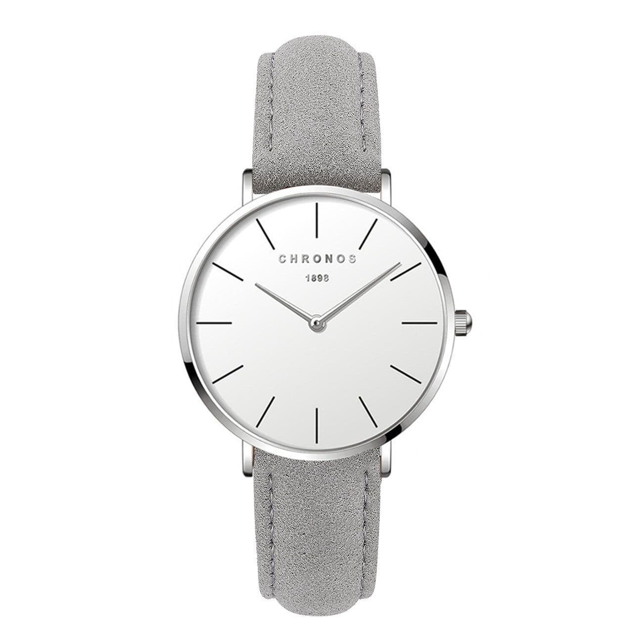 image-CHRONOS 36mm Women's Quartz Watch Round Dial PU Strap