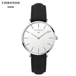 image-CHRONOS 36mm Women's Quartz Watch Round Dial PU Strap