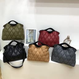 image-Women's Cotton Tote Bag Large Capacity Shoulder Handbag Khaki