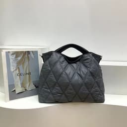 image-Women's Cotton Tote Bag Large Capacity Shoulder Handbag Khaki