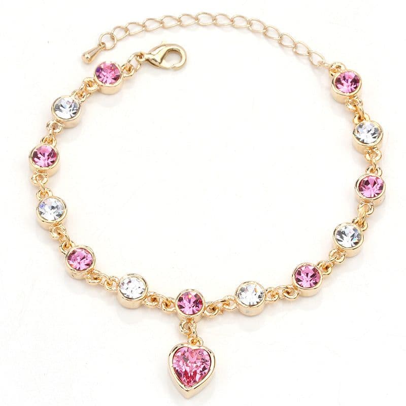 image-Rose Gold Heart Bracelet Women's Geometric European Style LS-0114