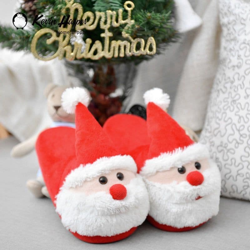 image-Children's Christmas Cotton Slippers Winter Warm Indoor Home Shoes