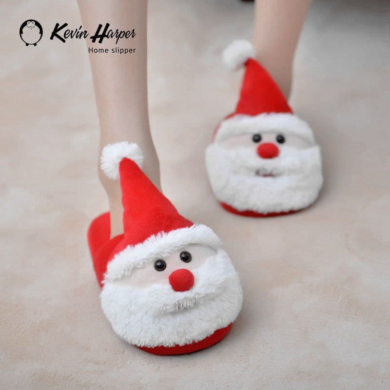 image-Children's Christmas Cotton Slippers Winter Warm Indoor Home Shoes