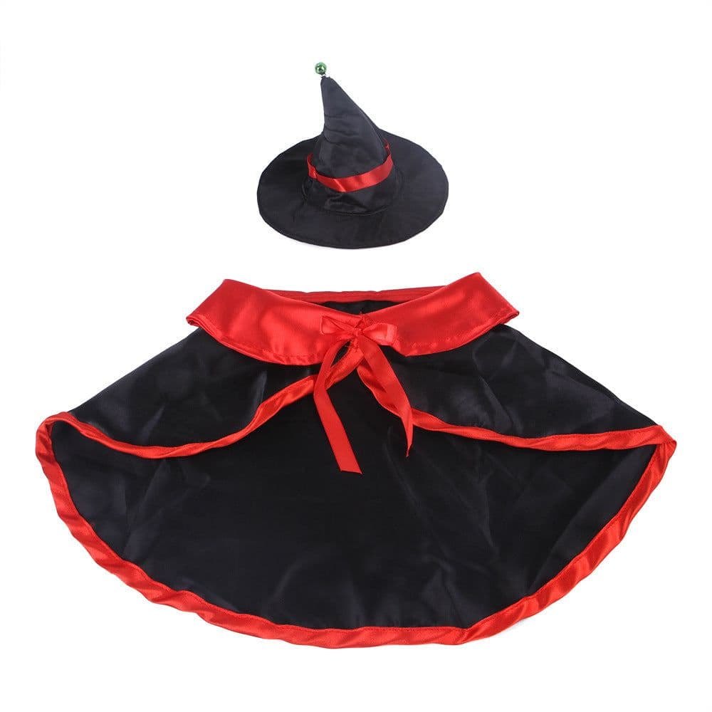 image-Pet Halloween Wizard Cloak and Hat Costume for Dogs and Cats