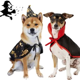 image-Pet Halloween Wizard Cloak and Hat Costume for Dogs and Cats