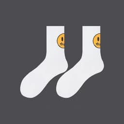 image-Drew House Smiley Face Crew Socks Unisex Cotton Sports Socks