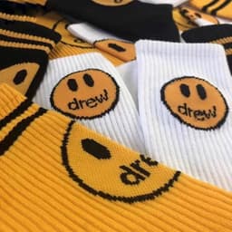 image-Drew House Smiley Face Crew Socks Unisex Cotton Sports Socks