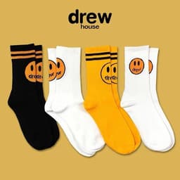 image-Drew House Smiley Face Crew Socks Unisex Cotton Sports Socks