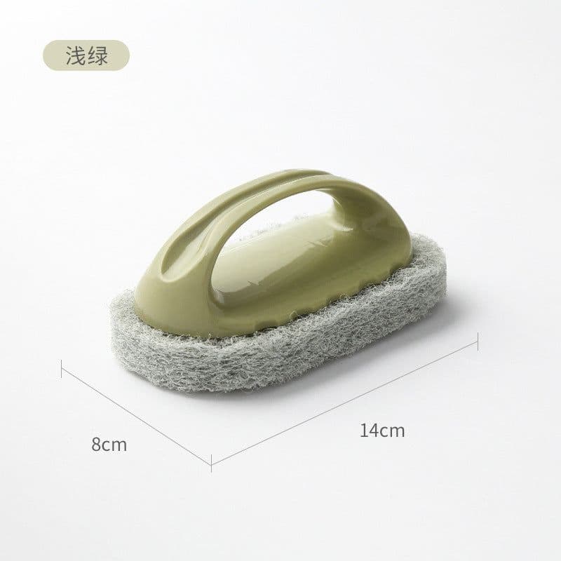 image-Kitchen Cleaning Brush with Handle - Sponge Scrubber for Stove Bathtub Tiles