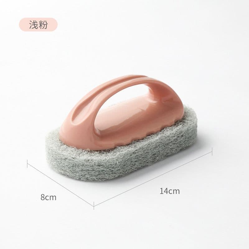 image-Kitchen Cleaning Brush with Handle - Sponge Scrubber for Stove Bathtub Tiles